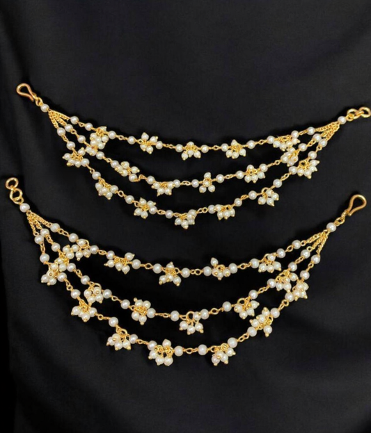 Pearl Ear Chains | Hair accessories | Champaswaralu