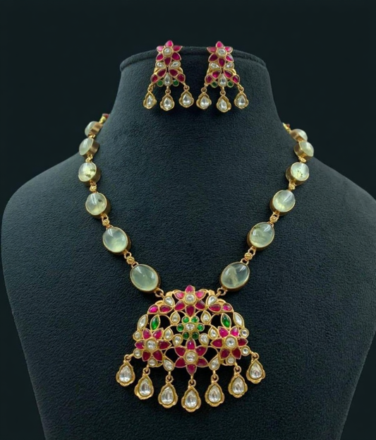 Natural stones Fusion Necklace | Indian Necklace | Gift idea