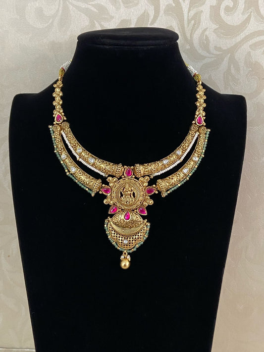 Antique Double Layer Kante Necklace | Indian Traditional Jewelry