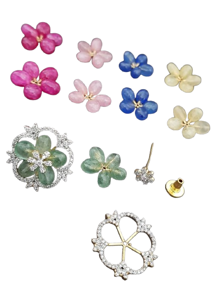 AD Changeable Earrings | Beautiful Multi Colour Earrings | Beaded Flowers Earrings
