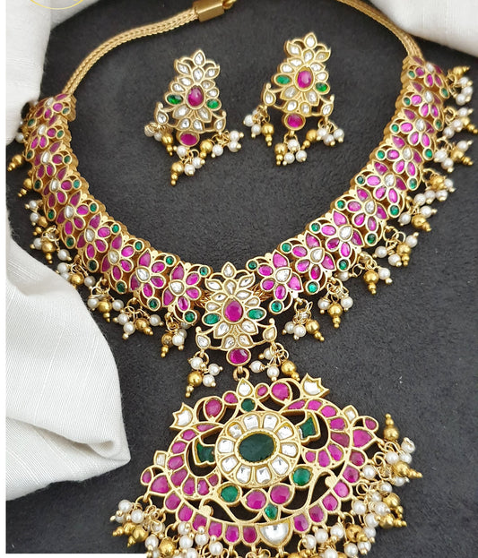 Jadau Kundan Necklace With Earrings | Traditional Necklace In USA | Gift Idea