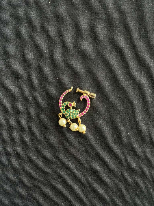 AD Peacock Nose Ring | Indian jewelry | Bridal jewelry