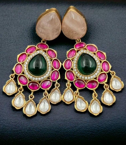 Kundan Jadau Fusion  Earrings | Indian Earrings | Gift idea