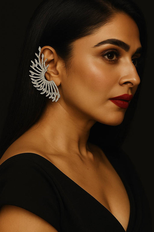 AD Rhodium Big Earrings | Latest Indian Jewelry