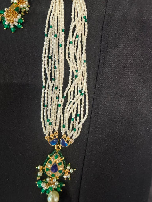 Jadau Kundan Pendant Pearl Necklace Set | Traditional Jewelry In USA
