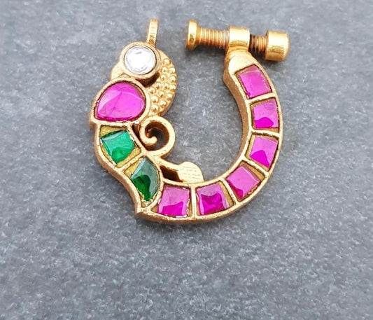 Antique Jadau Kundan Nath | Indian Nose Rin