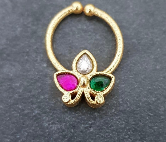 Jadau Kundan Septum Ring| Indian Nose Ring