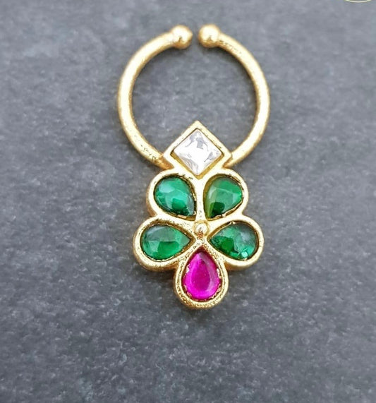Jadau Kundan Septum Ring| Indian Nose Ring