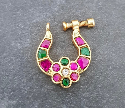 Antique Jadau Kundan Nath | Indian Nose Ring