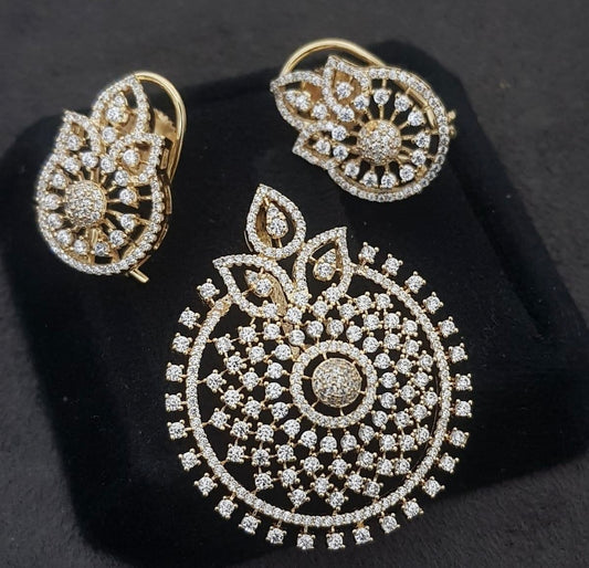 Beautiful AD Pendant Set | Latest Indian Jewelry