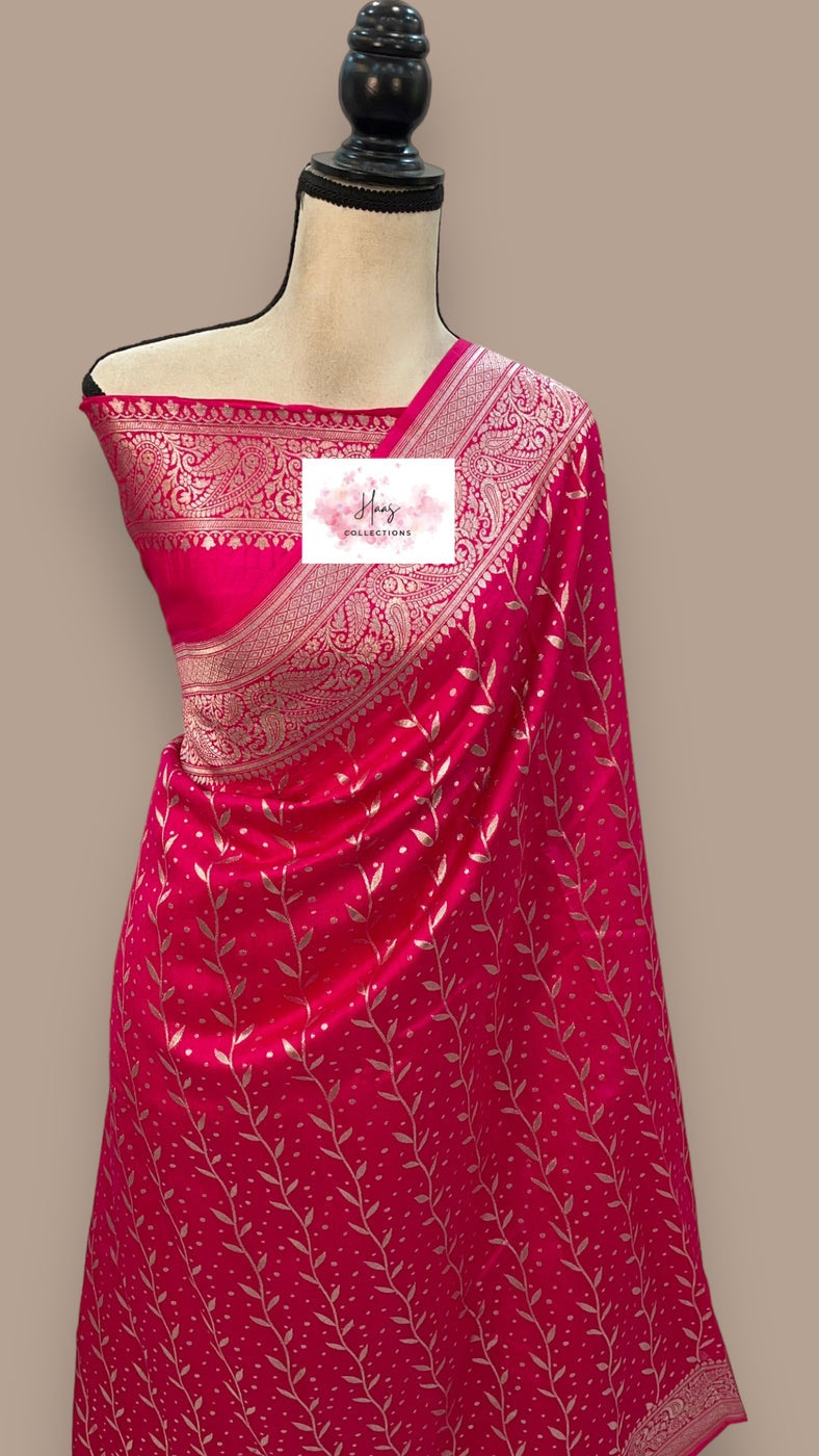 Pink Pure Chiniya Silk Saree | Sarees in USA