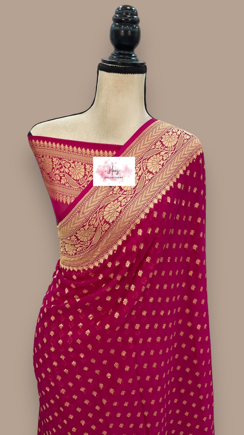 Khaddi Georgette Saree with stitched blouse