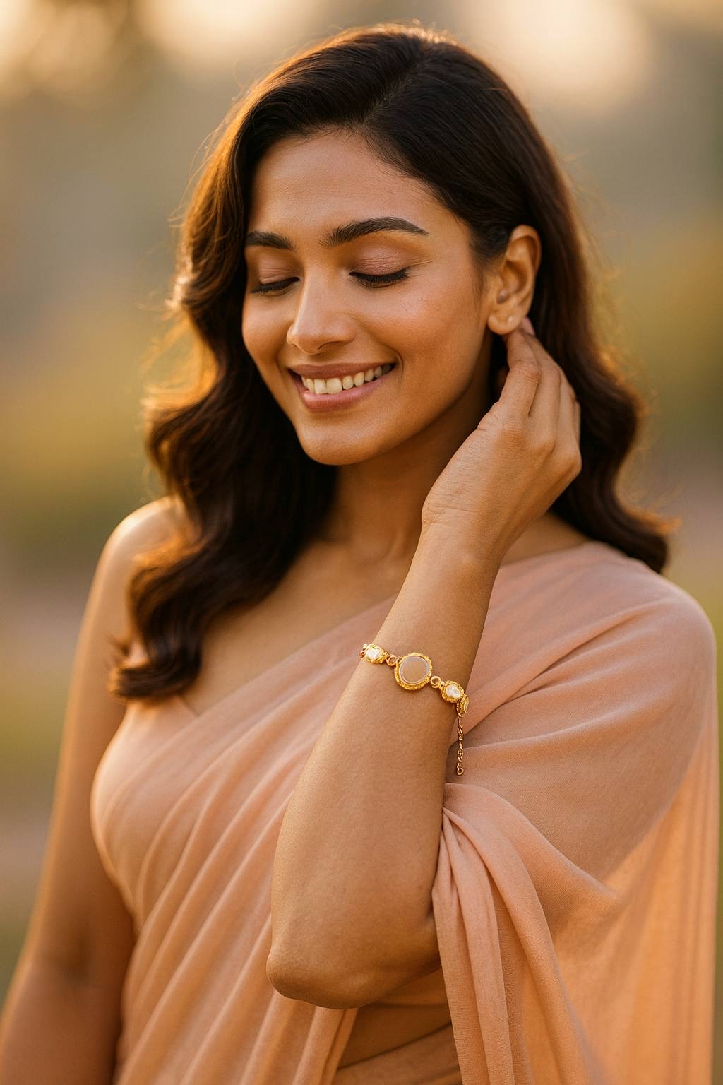 Moissanite Kundan Bracelet | Indian Jewelry InUSA | Gift Idea