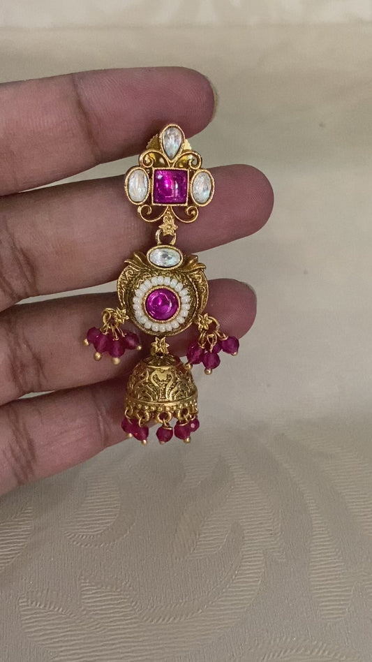 Kundan necklace with maang tikka | antique necklace