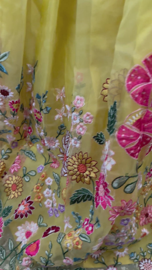 Girls Yellow Top & Skirt | Girls ethnic wear | Girls party wear dresses