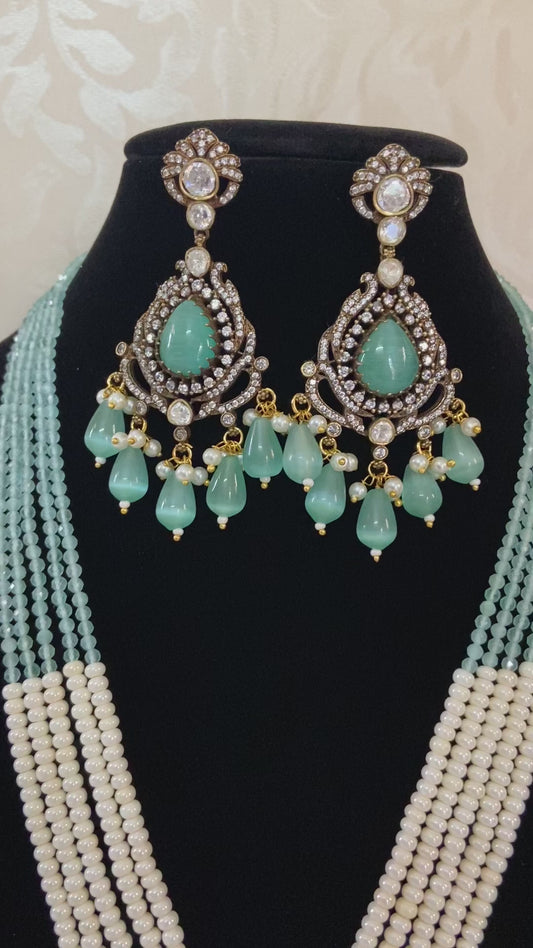 Moissanite Victorian pendant necklace | latest Indian jewelry