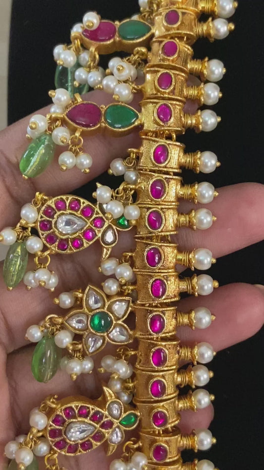 Jadau kundan guttapusalu long necklace | Guttapusalu long necklace | Bridal jewellery | Indian wedding jewellery