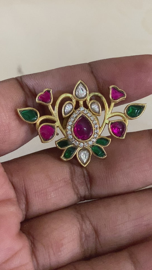 Jadhu Kundan Brooch Pin | Multipurpose Pin | Indian Jewelry