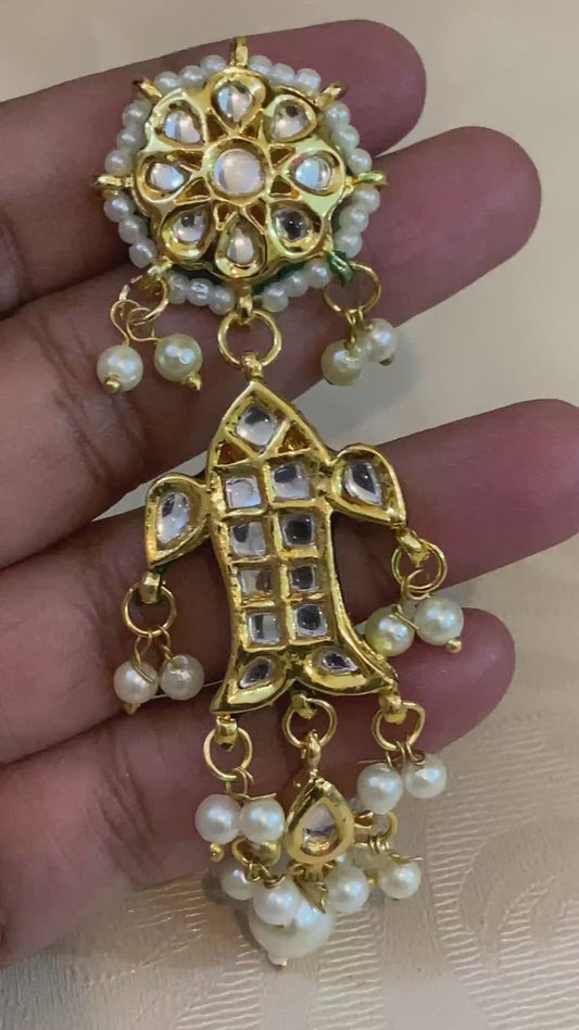 Meenakari kundan earrings