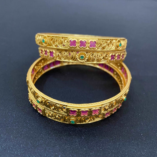 4pc Matte gold bangles set