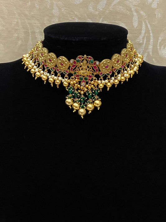 Jadau kundan temple choker
