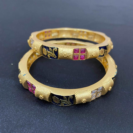 Matte gold plated bangles