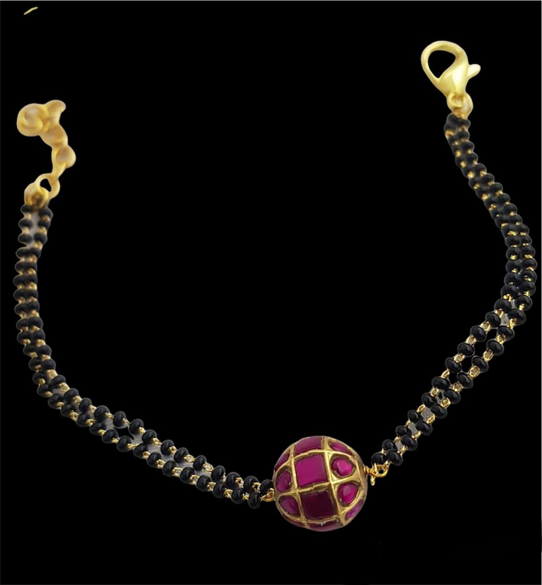 Jadau kundan bracelet | Indian bracelet | handmade bracelet | kundan bracelet | blackbeads bracelet