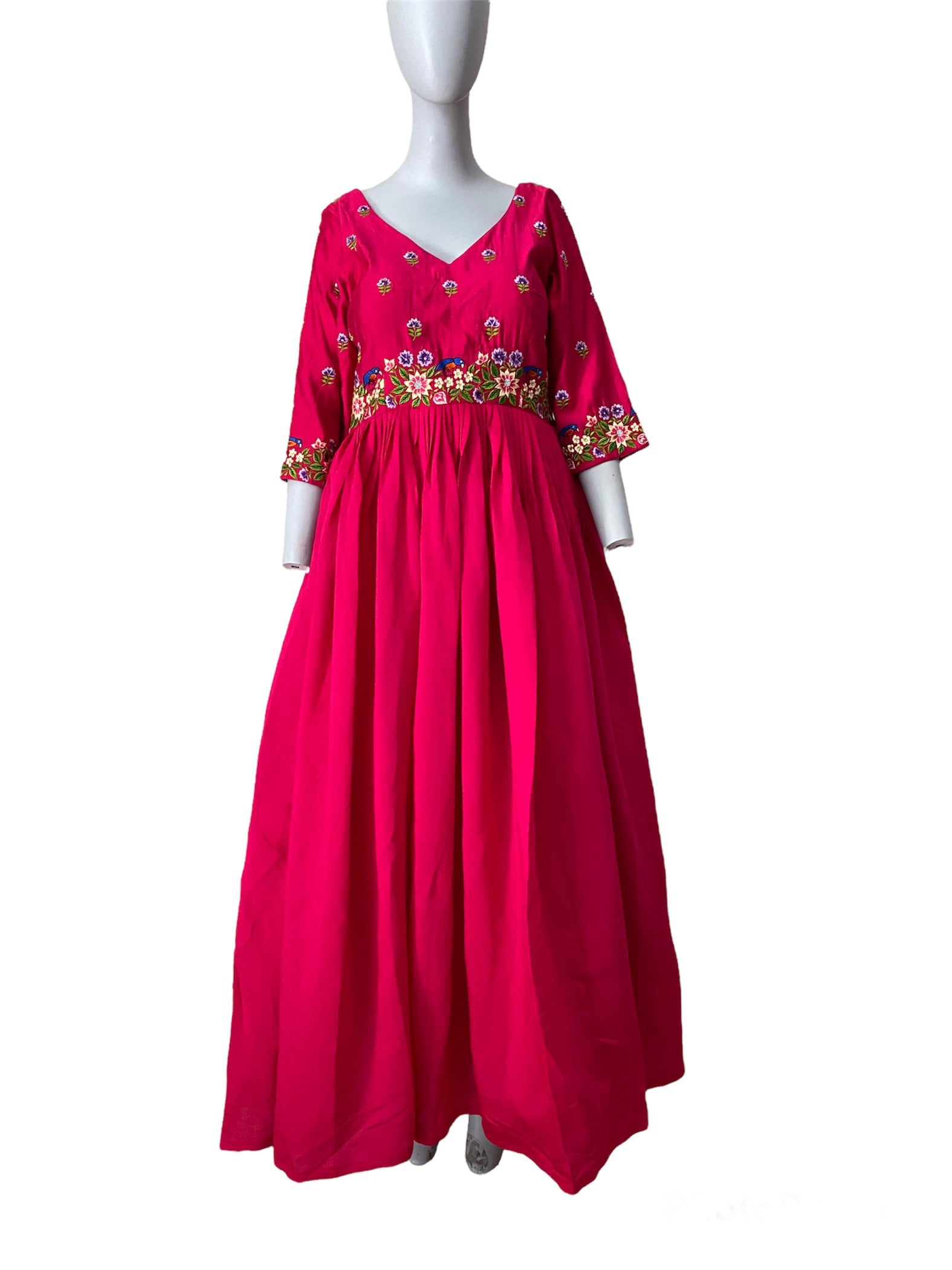rani pink dresses Rani Pink Maxi Dress With Printed Dupatta Design by Paulmi & Harsh at Pernia's Pop Up Shop 2026