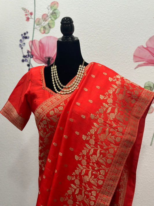 Pure Banaras georgette silk saree