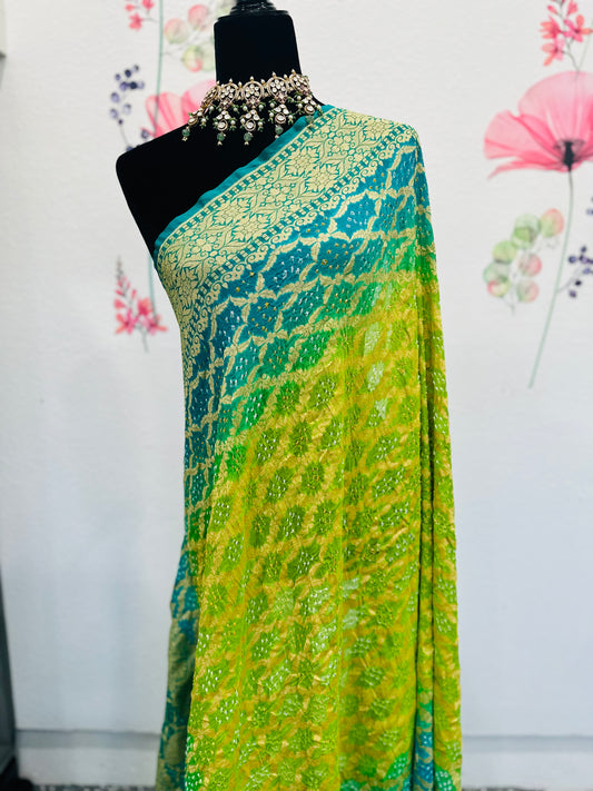 Pure georgette Bandini dupatta | Party wear dupatta