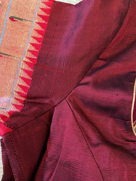 Handloom Paithani blouse | mulberry silk blouse | Pure Paithani blouse