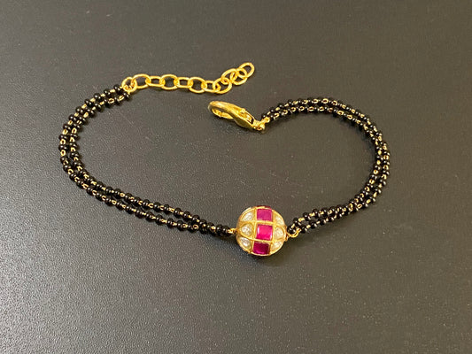 Jadau kundan bracelet | Indian bracelet | handmade bracelet | kundan bracelet | blackbeads bracelet