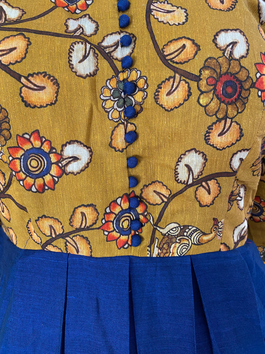 Kalamkari Narayanpet blue dress | Indian dress | custom dress