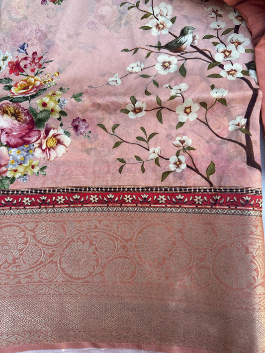 Pure Munga silk saree | light weight Saree | printed saree