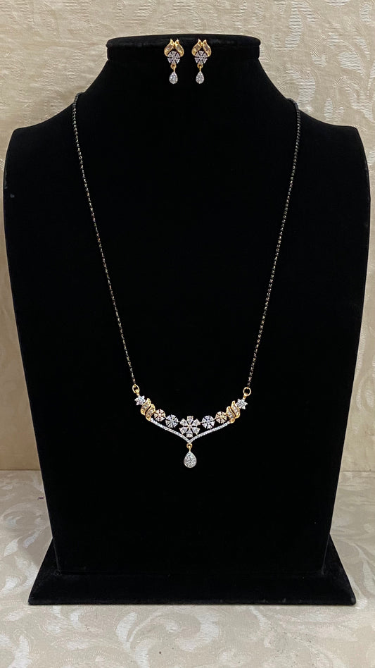 AD pendant long necklace | AD pendant Mangalsutra