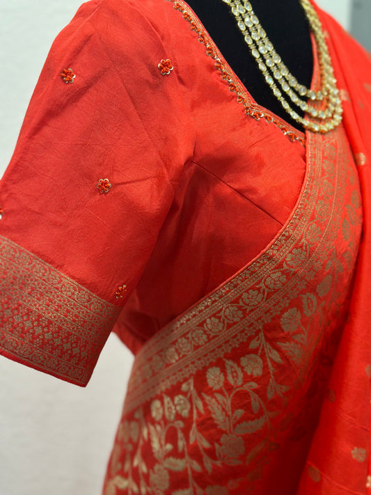 Pure Banaras georgette silk saree