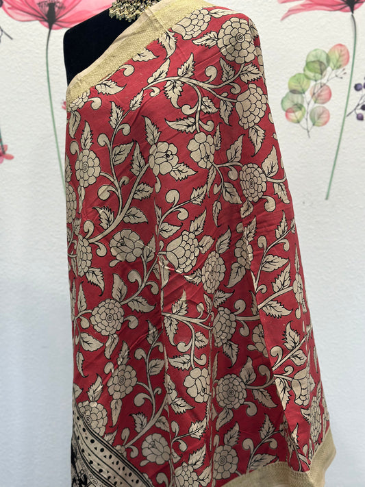 Mangalgiri pure cotton dupatta | hand painted dupatta