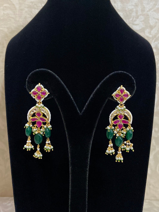 Pachi Kundan earrings | Bollywood jewelry