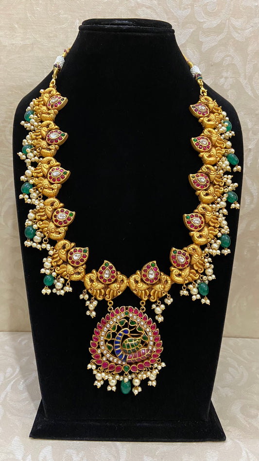 Jadau kundan necklace with earrings