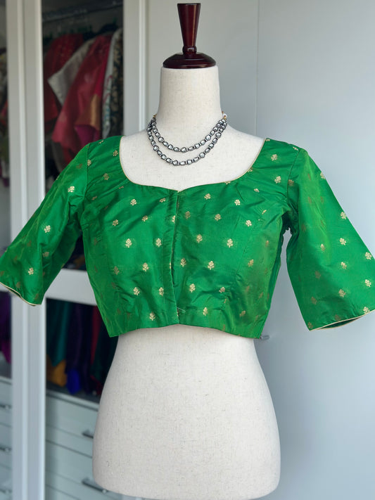 Green brocade blouse | Saree blouses in USA