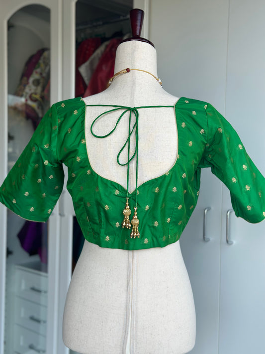 Green brocade blouse | Saree blouses in USA