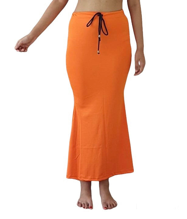Orange Saree Shape Wear, Saree Petticoat, stretchable Shapewear