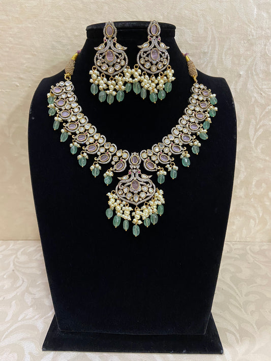Victorian Kundan ad necklace | Latest designs | Indian jewelry in USA