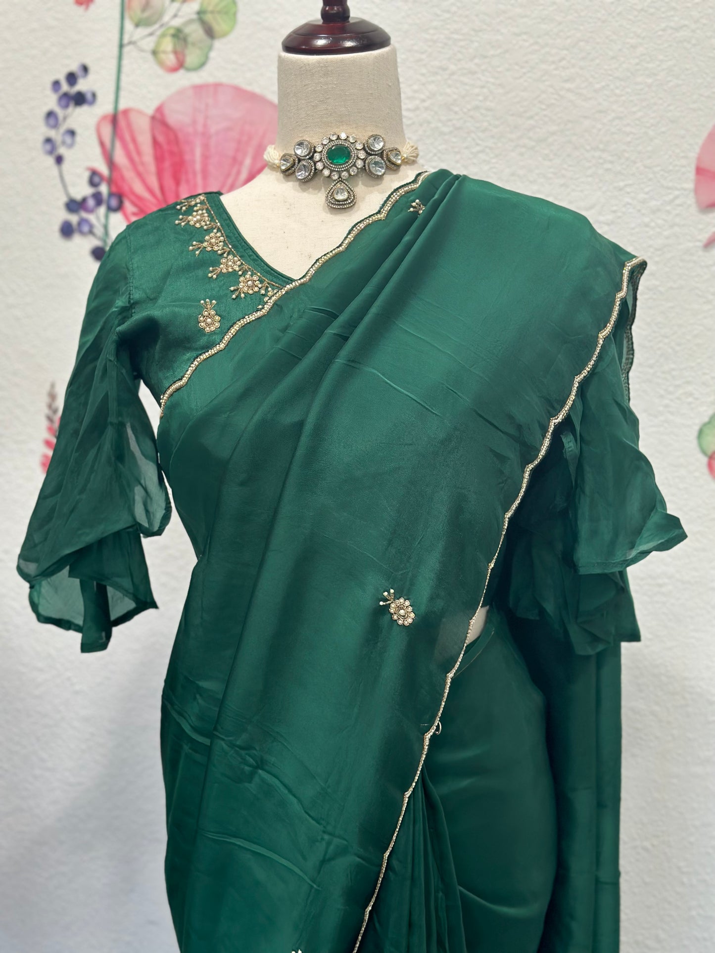 Satin embroidery fancy saree | Party wear saree | Sarees in USA