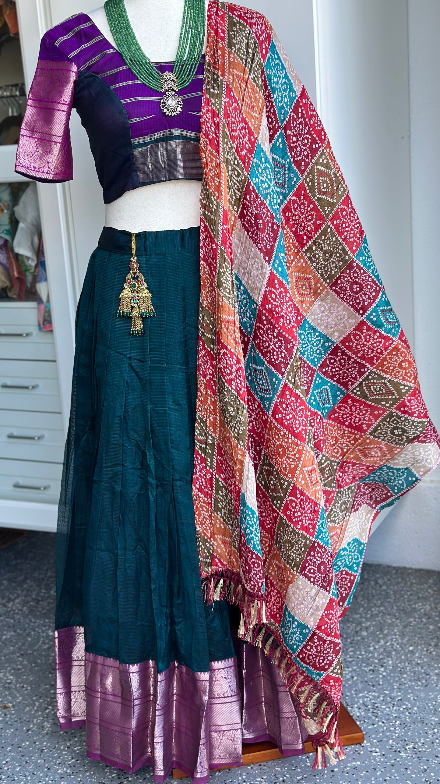 Teens mangalagiri lehanga set | teens ethnic wear