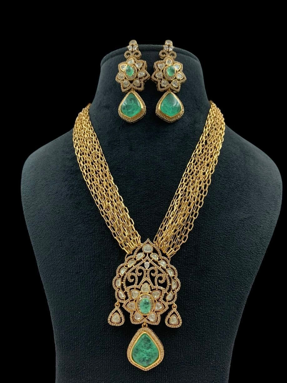 Moissanite Pendant Paper Clip Chains With Earrings | Trending Jewelry