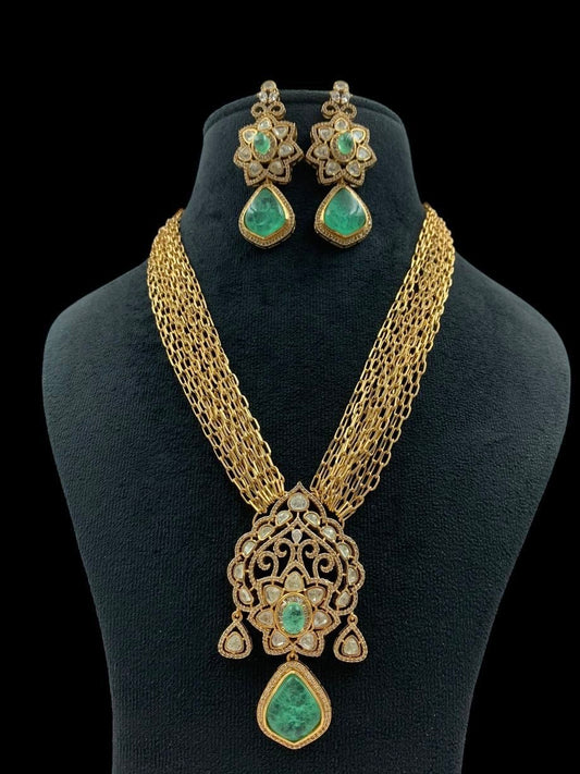 Moissanite Pendant Paper Clip Chains With Earrings | Trending Jewelry