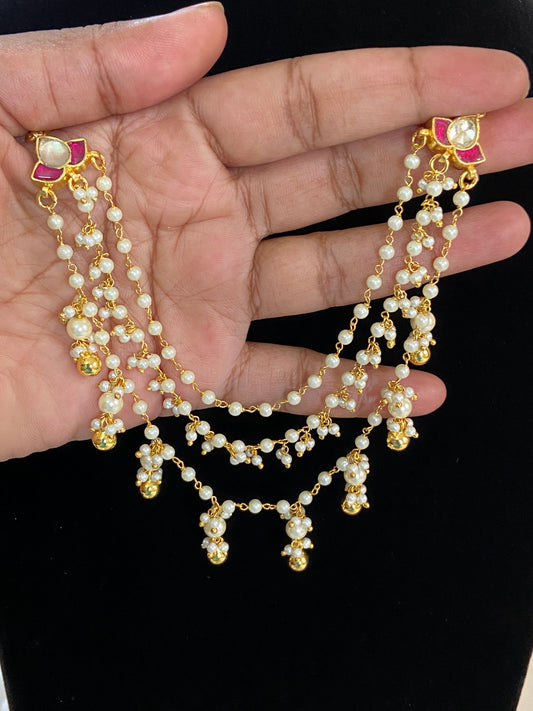 Jadau Kundan ear chains | Hair accessories | Champaswaralu