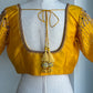 Yellow embroidery rawsilk blouse | Readymade embroidery blouses in USA | Bridal blouses in USA