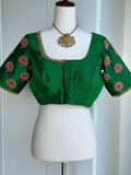 Rawsilk embroidery blouse | Readymade embroidery blouses in USA